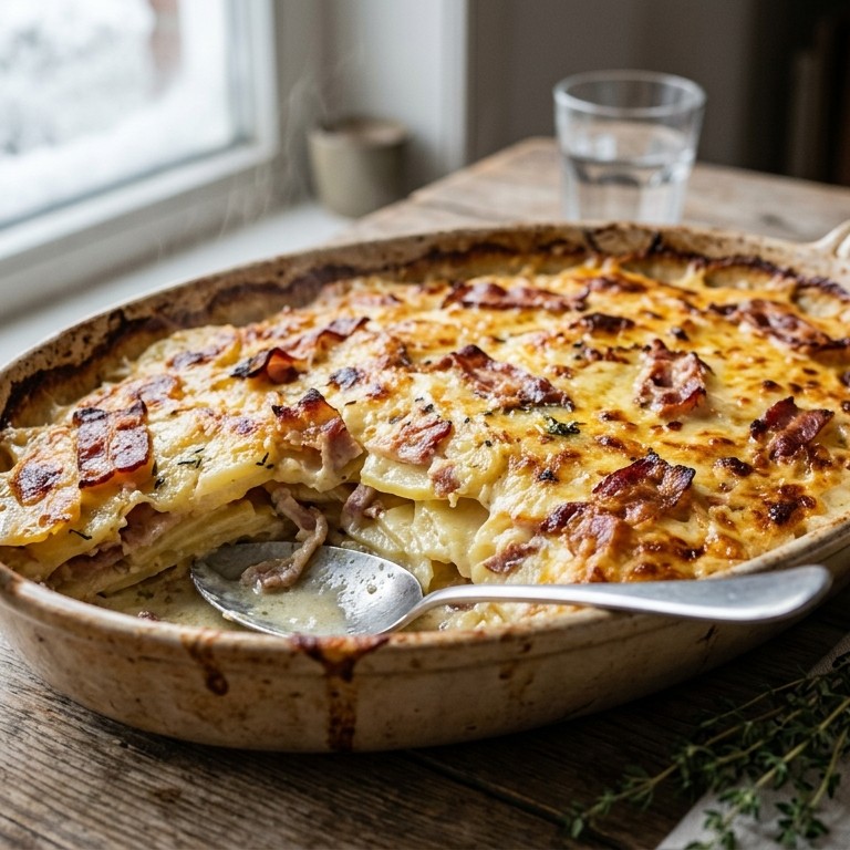 (Jac’s) aardappelgratin met baconreepjes recept