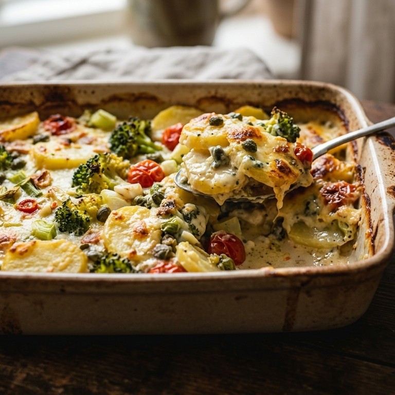 Aardappel-broccolischotel recept