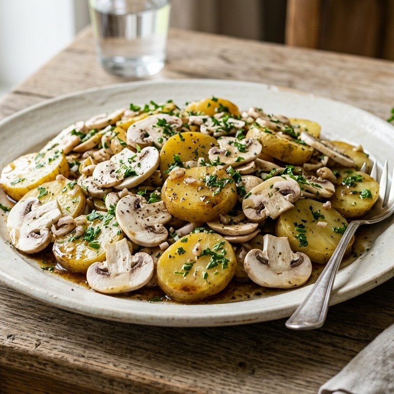 Aardappel-champignonsalade recept