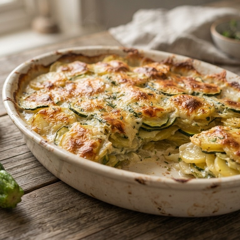 Aardappel-courgette-gratin recept
