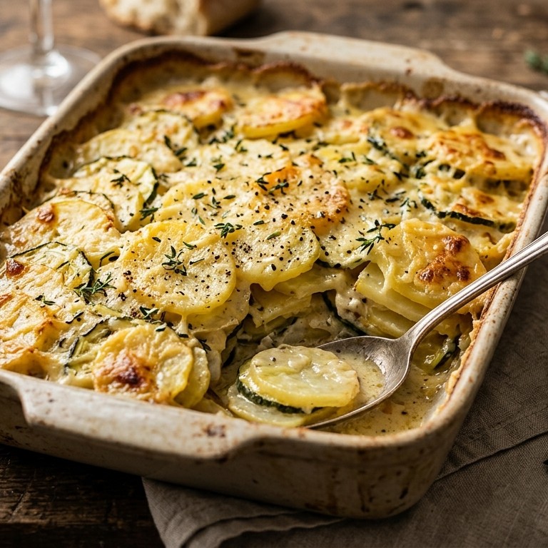 Aardappel-courgettegratin recept