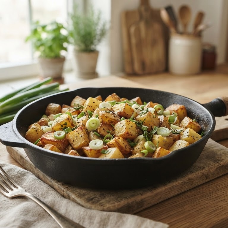 Aardappel, gebakken met lenteui en kruiden recept