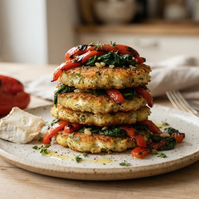 Aardappel geitenkaas koekjes met geroosterde paprika recept