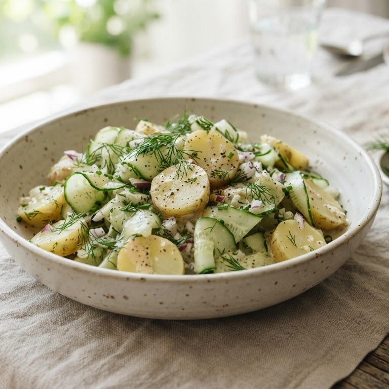 Aardappel-komkommersalade recept