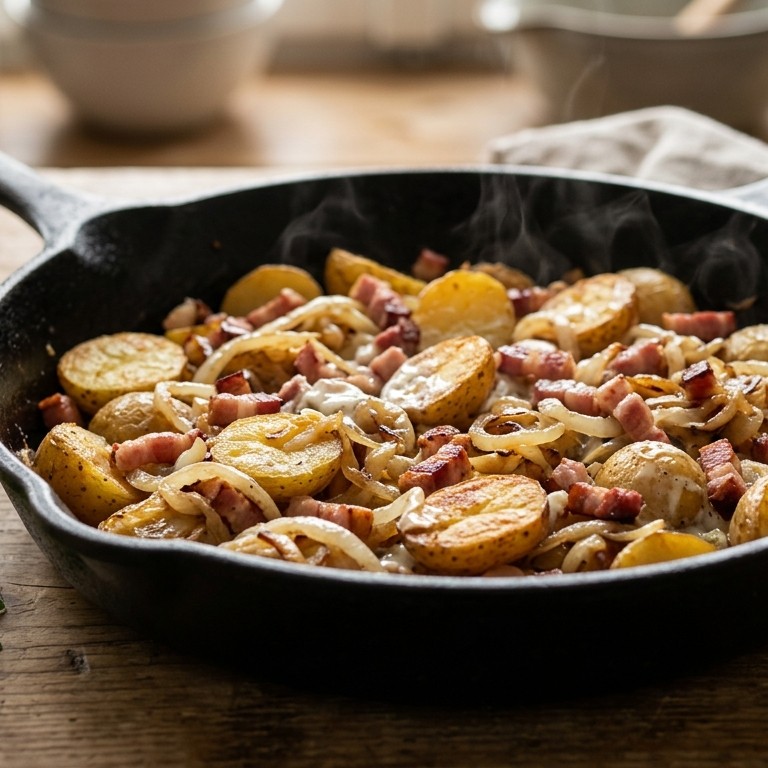 Aardappel met ui en spek recept