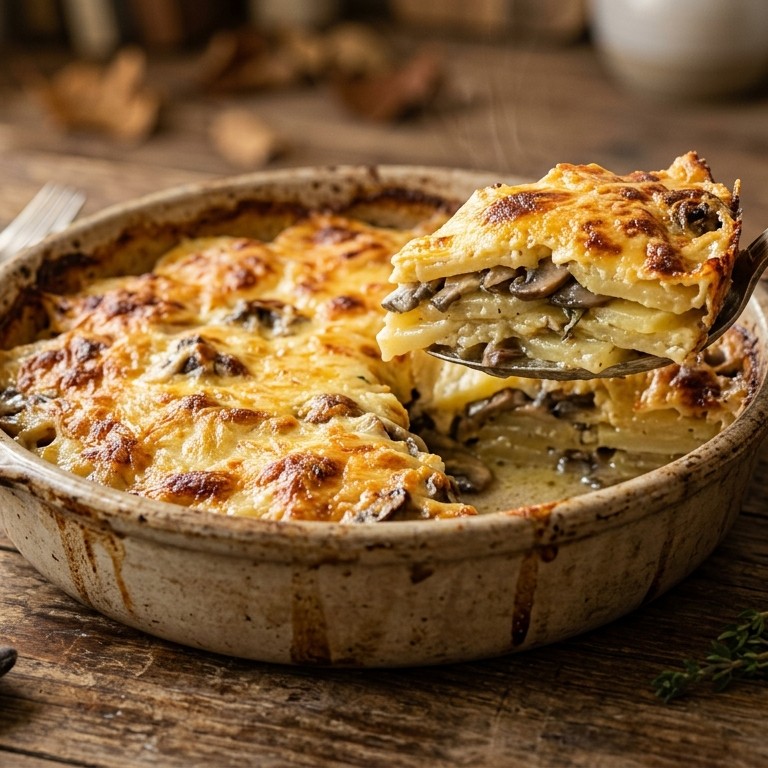 Aardappel - paddenstoelen gratin recept