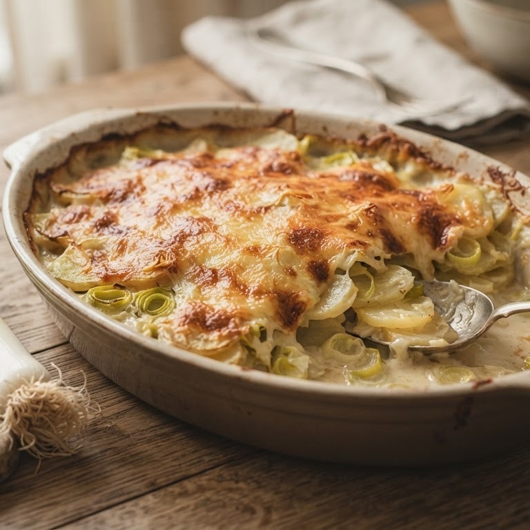 Aardappel prei gratin recept