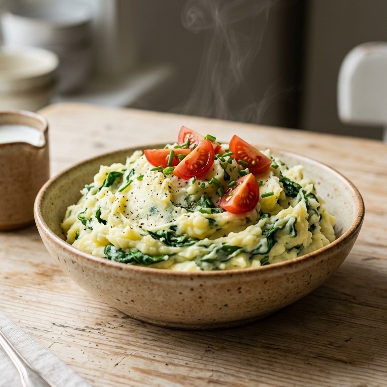 Aardappel-rucolapuree met tomaat recept