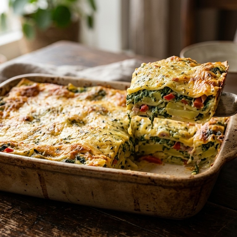 Aardappel-spinazielasagne recept