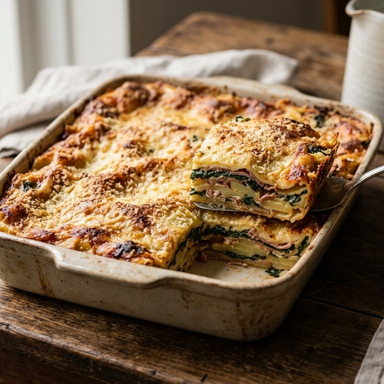 Aardappel-spinazielasagne recept