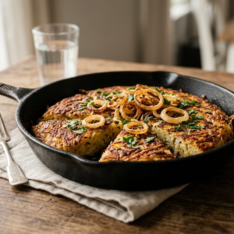 Aardappel-ui koek recept