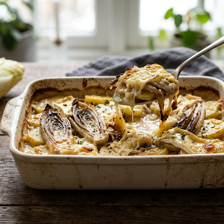 Aardappel-witlof- brie-ovenschotel recept