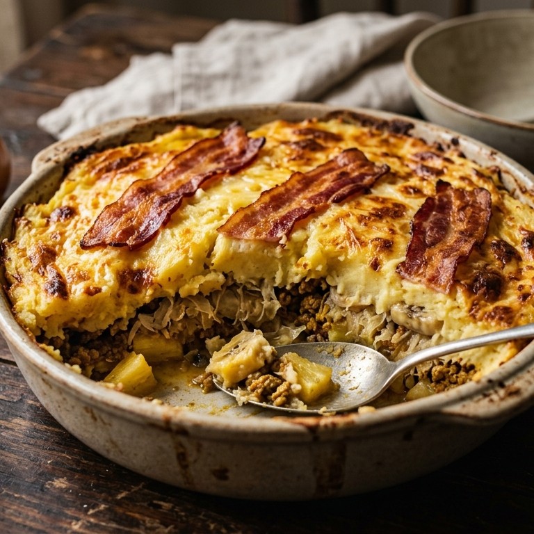 Aardappel-Zuurkoolschotel recept