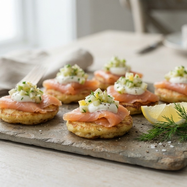 Aardappelblini met gerookte zalm recept