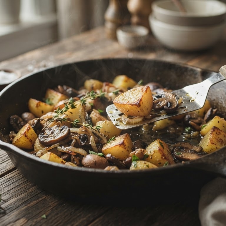 Aardappelen met champignons recept