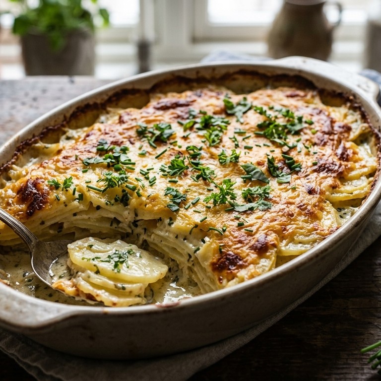 Aardappelgratin met een kaaskorstje recept
