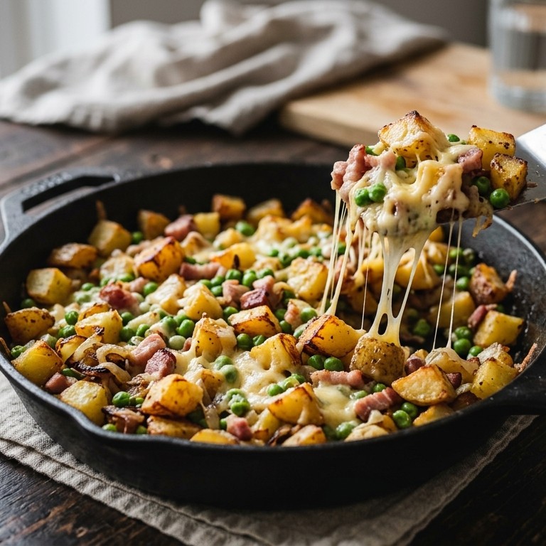 Aardappelgroentenpannetje met spek en kaas recept