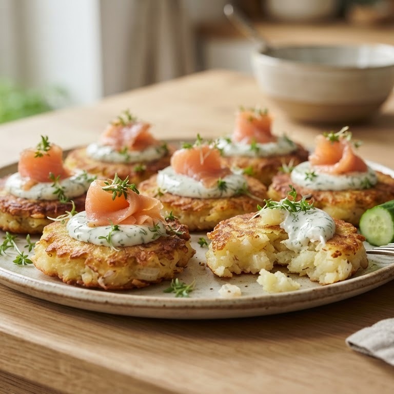 Aardappelkoekjes met zalm recept