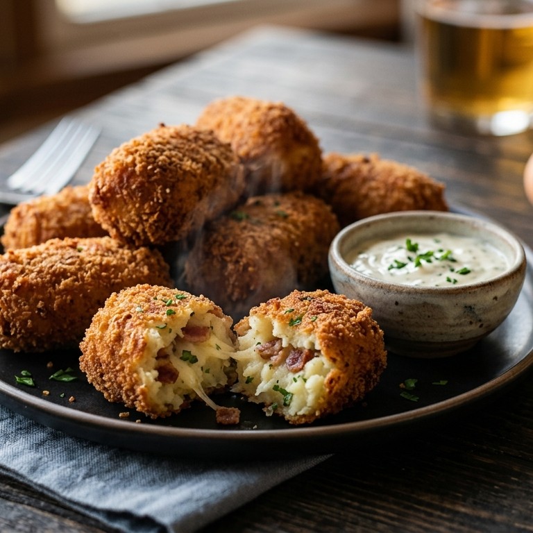 Aardappelkroketten met Italiaanse kaas en spek recept