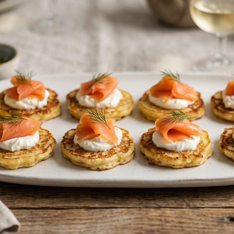 Aardappelpannenkoekjes met gerookte zalm recept