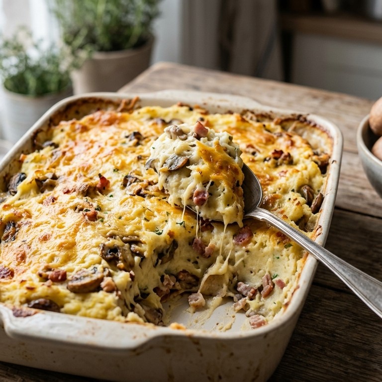 Aardappelpuree met champignons recept