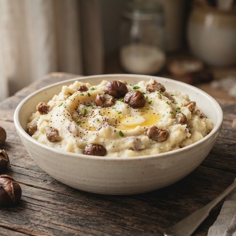 Aardappelpuree met kastanjes recept