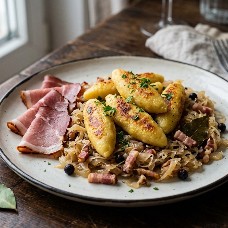 Aardappelrolletjes met zuurkool recept