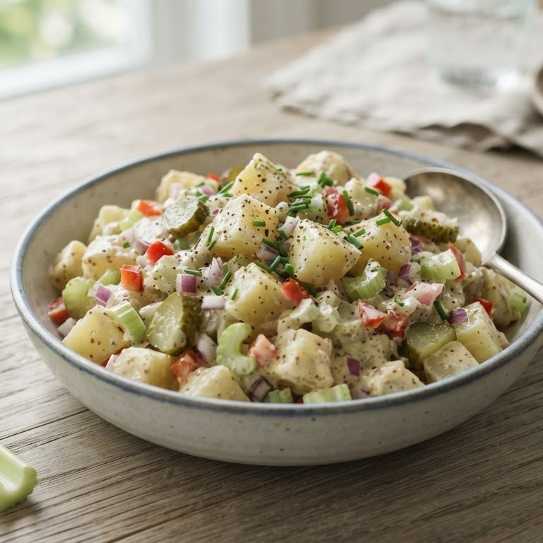 Aardappelsalade met bleekselderij recept