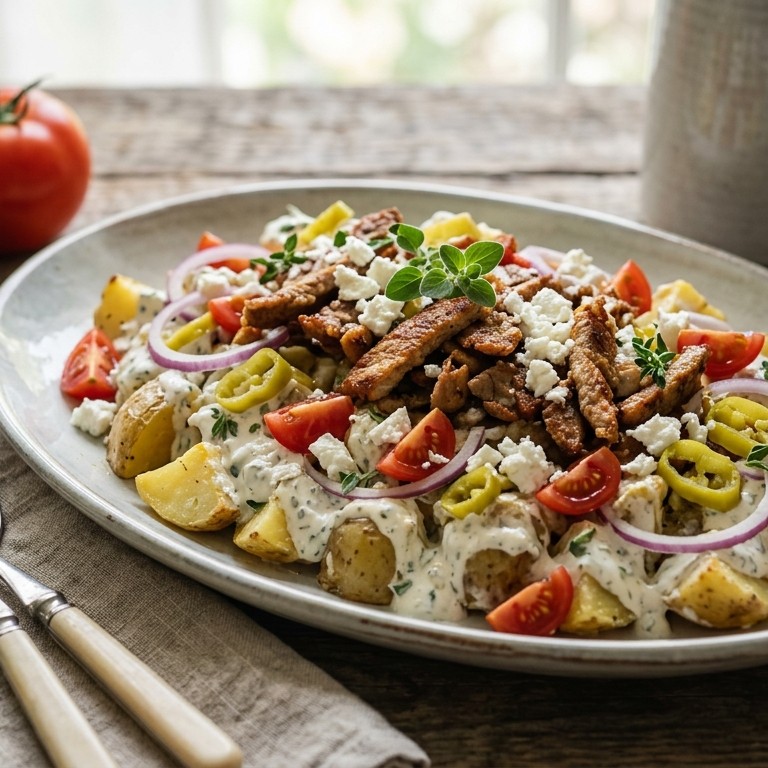 Aardappelsalade met gyros recept