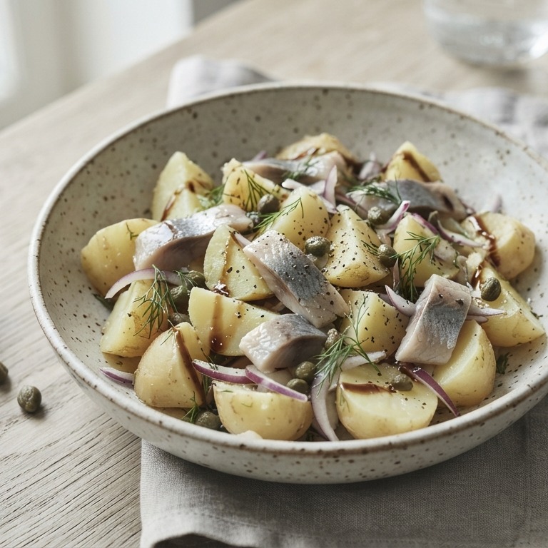 Aardappelsalade met haring recept