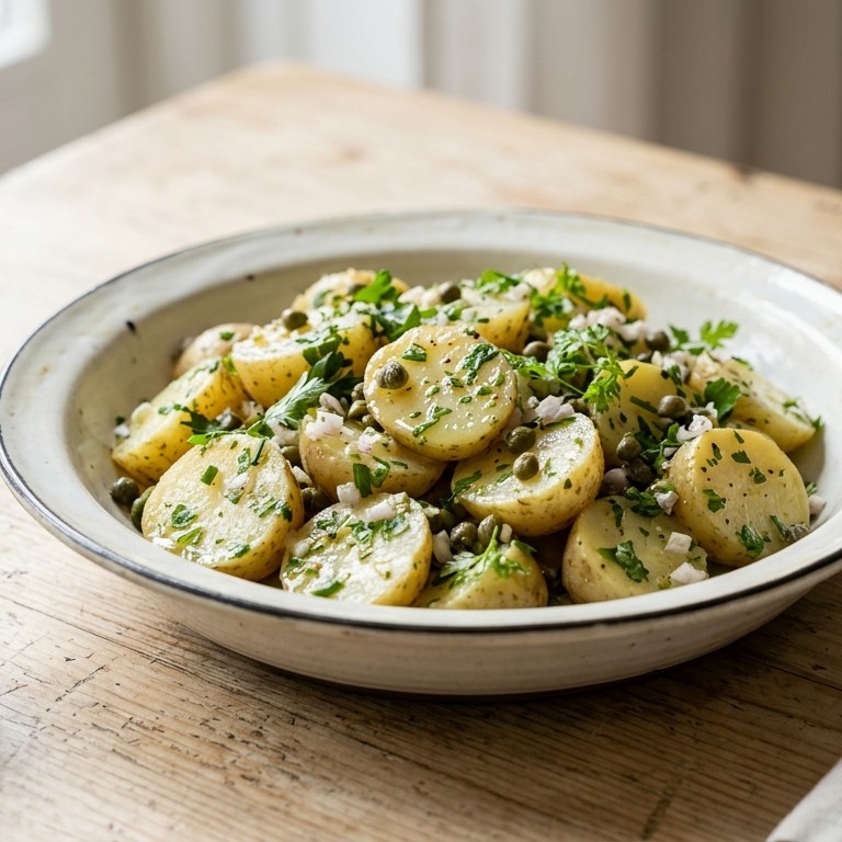 Aardappelsalade met kappertjes recept
