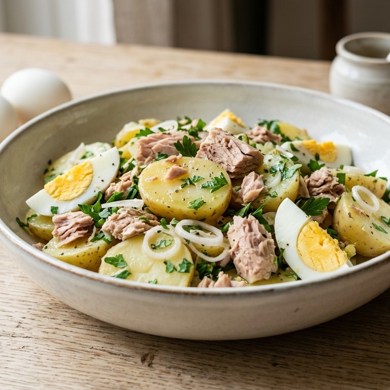 Aardappelsalade met tonijn recept