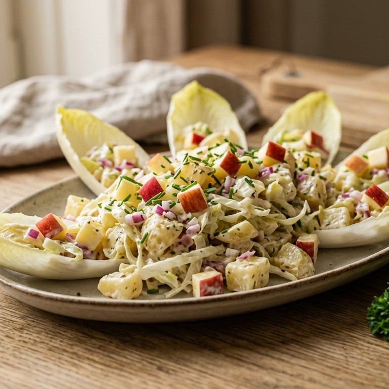 Aardappelsalade met witlof en appel recept