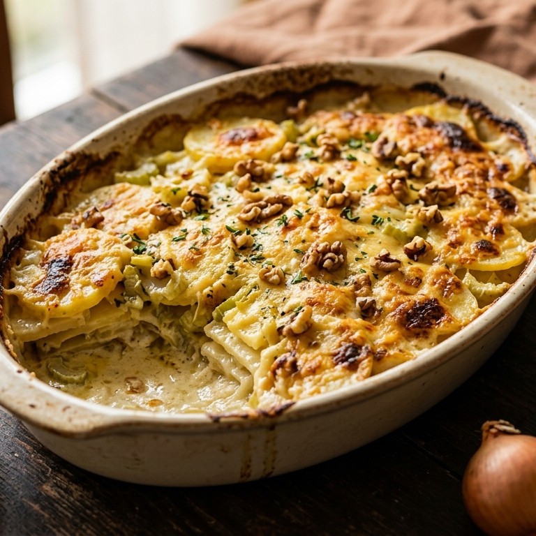 Aardappelschotel met selderij recept