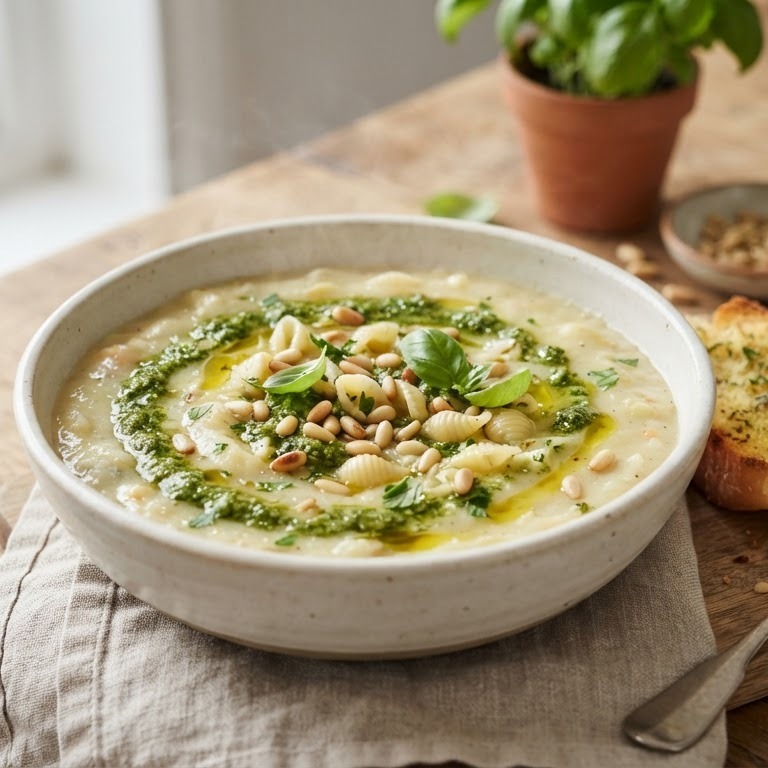 Aardappelsoep met peterselie en pesto recept