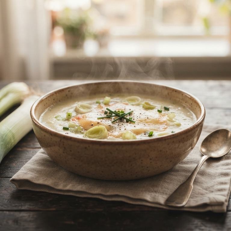 Aardappelsoep met prei en selderij recept