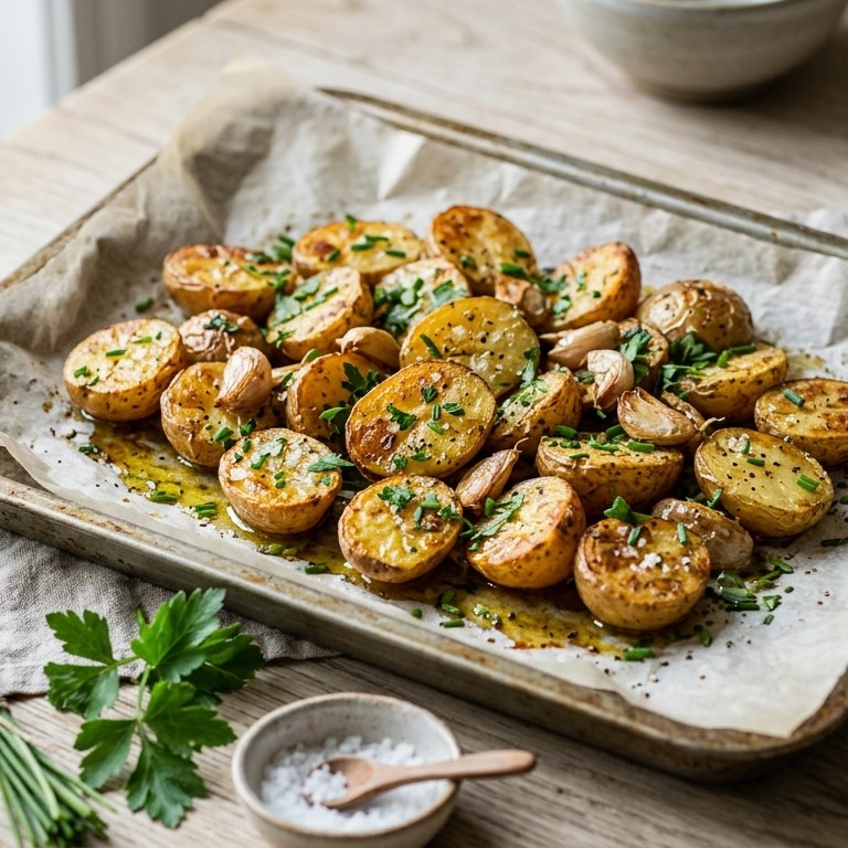 Aardappeltjes met knoflook uit de oven recept
