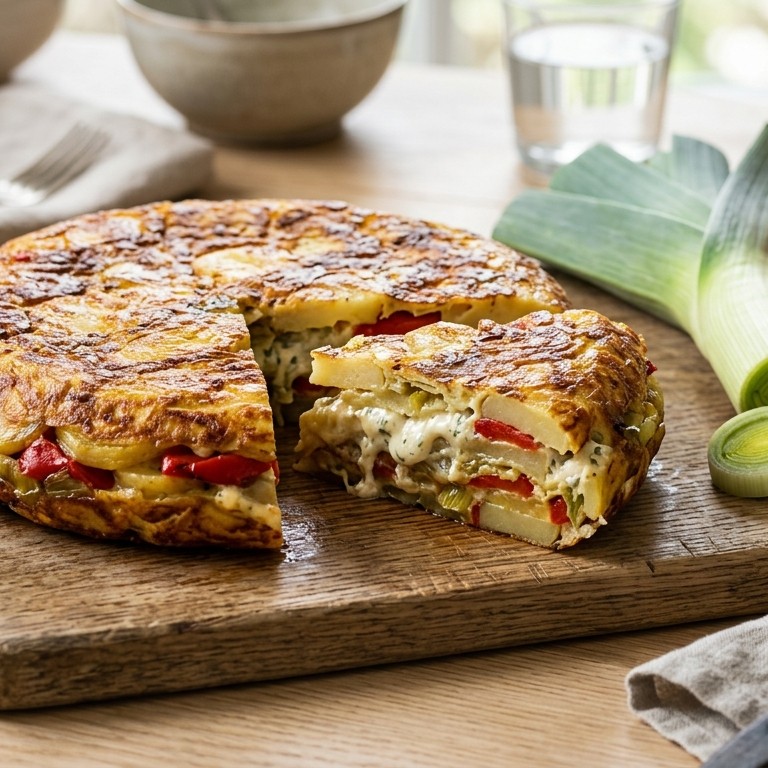 Aardappeltortilla met Boursin recept