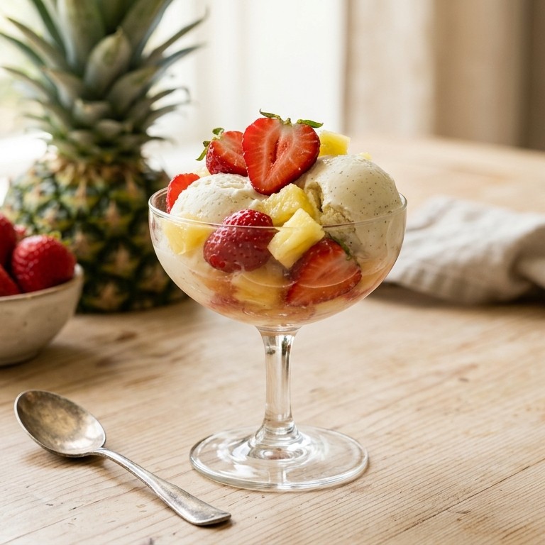Aardbei-ananas toetje recept