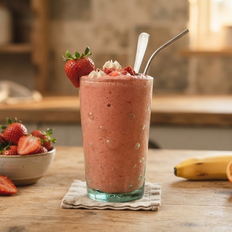 Aardbei-banaanshake recept