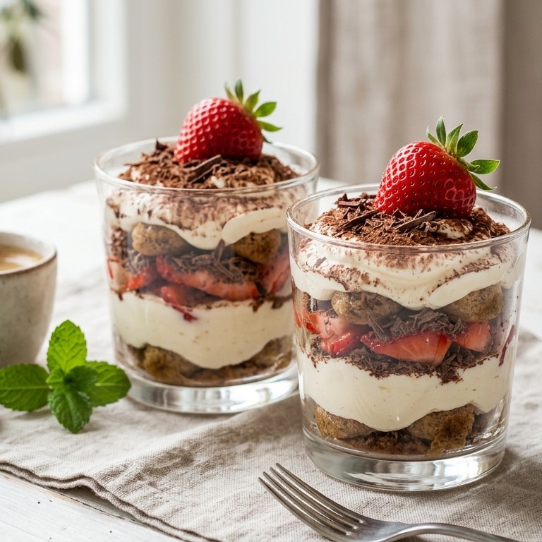 Aardbeien-chocoladetiramisu recept
