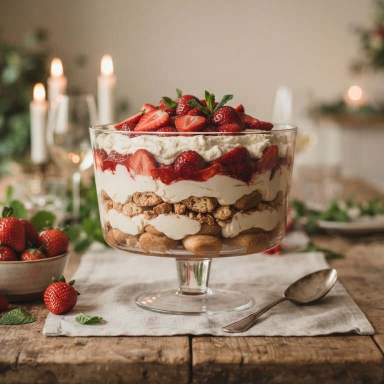 Aardbeien mascarpone trifle recept