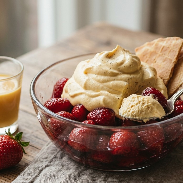 Aardbeien met advocaatroom recept