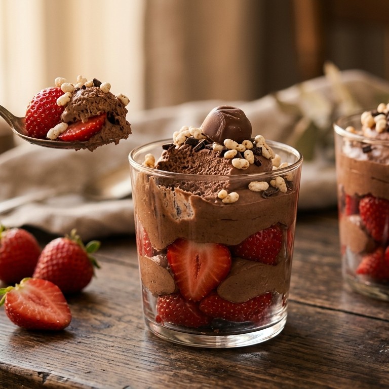 Aardbeien met chocoladeroom recept