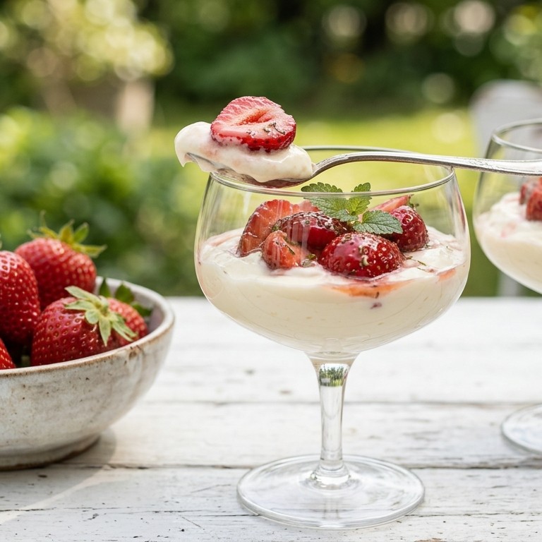 Aardbeien met mascarponekwark recept