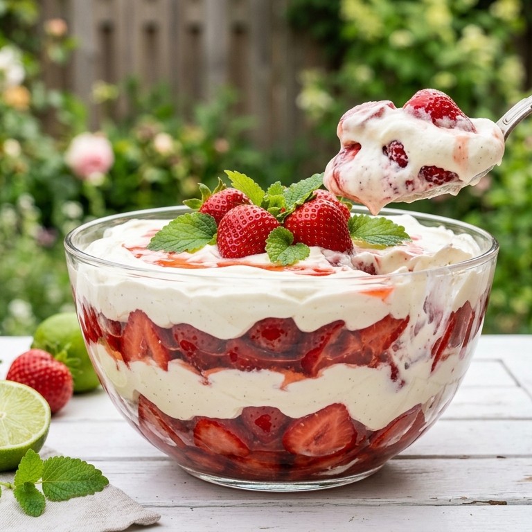 Aardbeien met roomcrème voor buffet recept