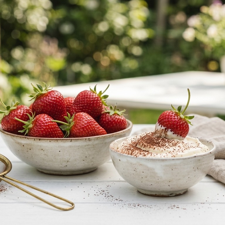 Aardbeien met witte chocoladeroom recept