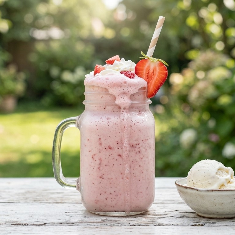 Aardbeien- milkshake recept