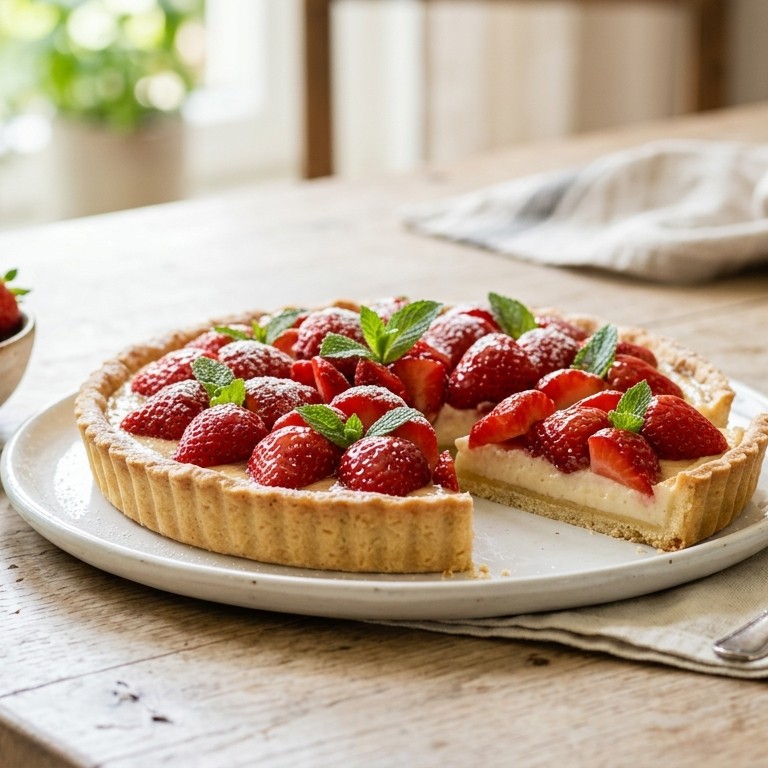 Aardbeien-munttaart recept