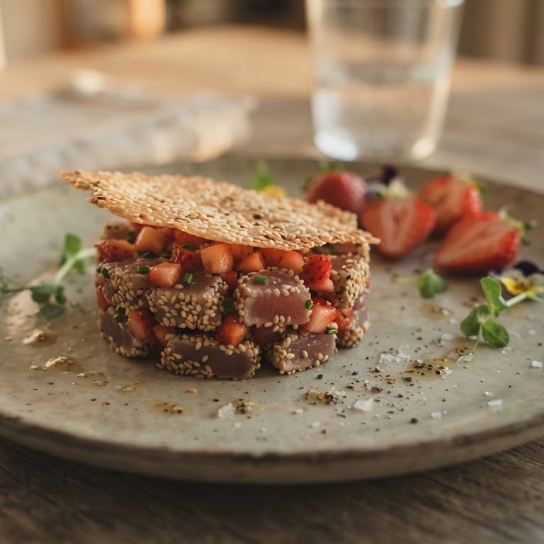 Aardbeien- Tonijntartaar recept